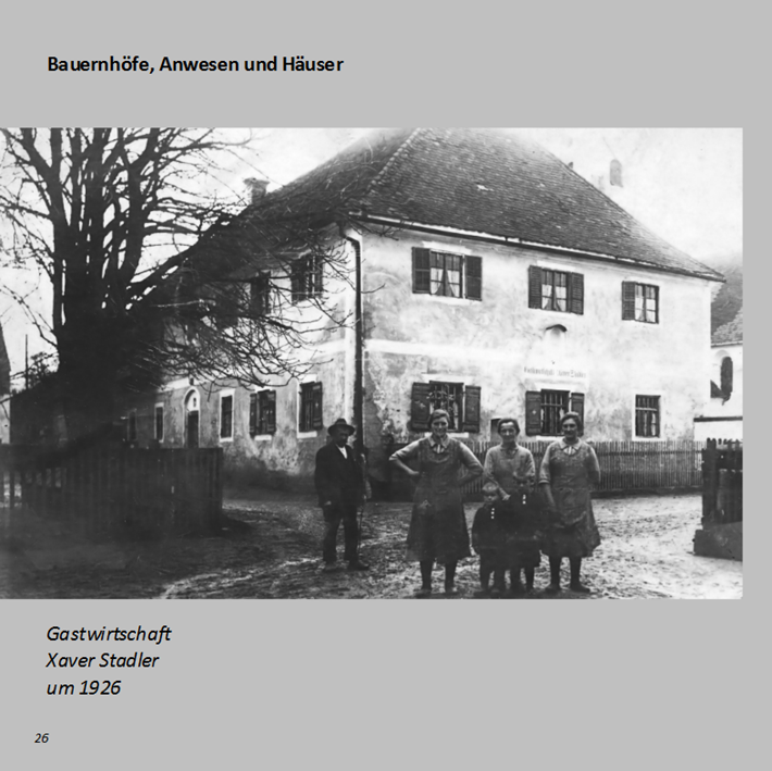 Gastwirtschaft Xaver Stadler in Ottmaring um 1926