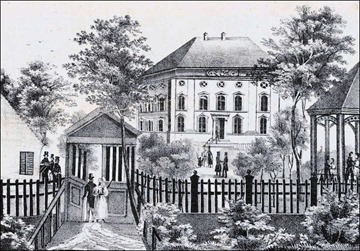 Wirtschaft zum Paradiesgarten an der Oettingenstraße um 1820